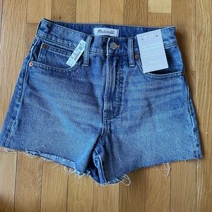 NWT - Waist 24 - Madewell tall rise jean shorts
